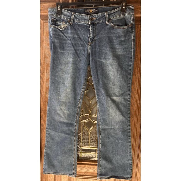 Women’s Lucky Brand Lolita Boot Jeans  Size 14/32 Regular Medium Blue - Picture 1 of 16